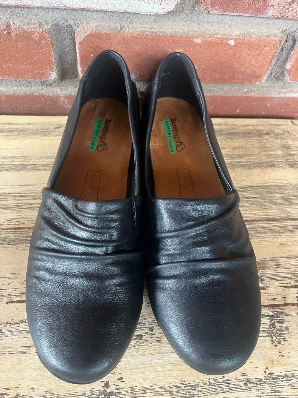 BareTraps Black Slip-On Leather-Look Loafers 9.5 🆕 without 📦